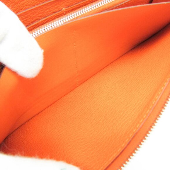 HERMES Orange Leather Wallet - Picture 12 of 16
